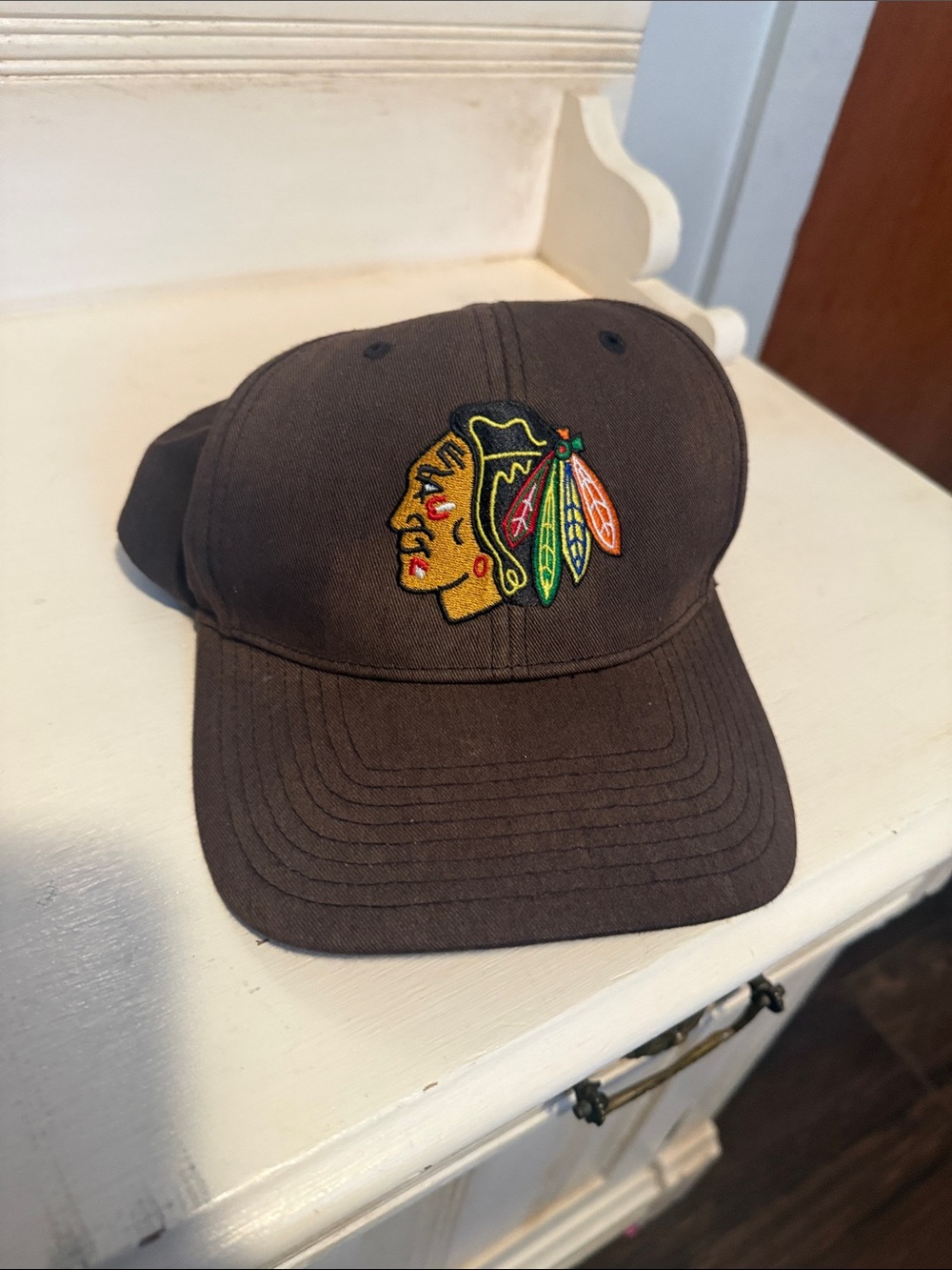 Brown Baseball Cap Chicago Blackhawks '47 Brand Adjustable Dad Hat dark brown